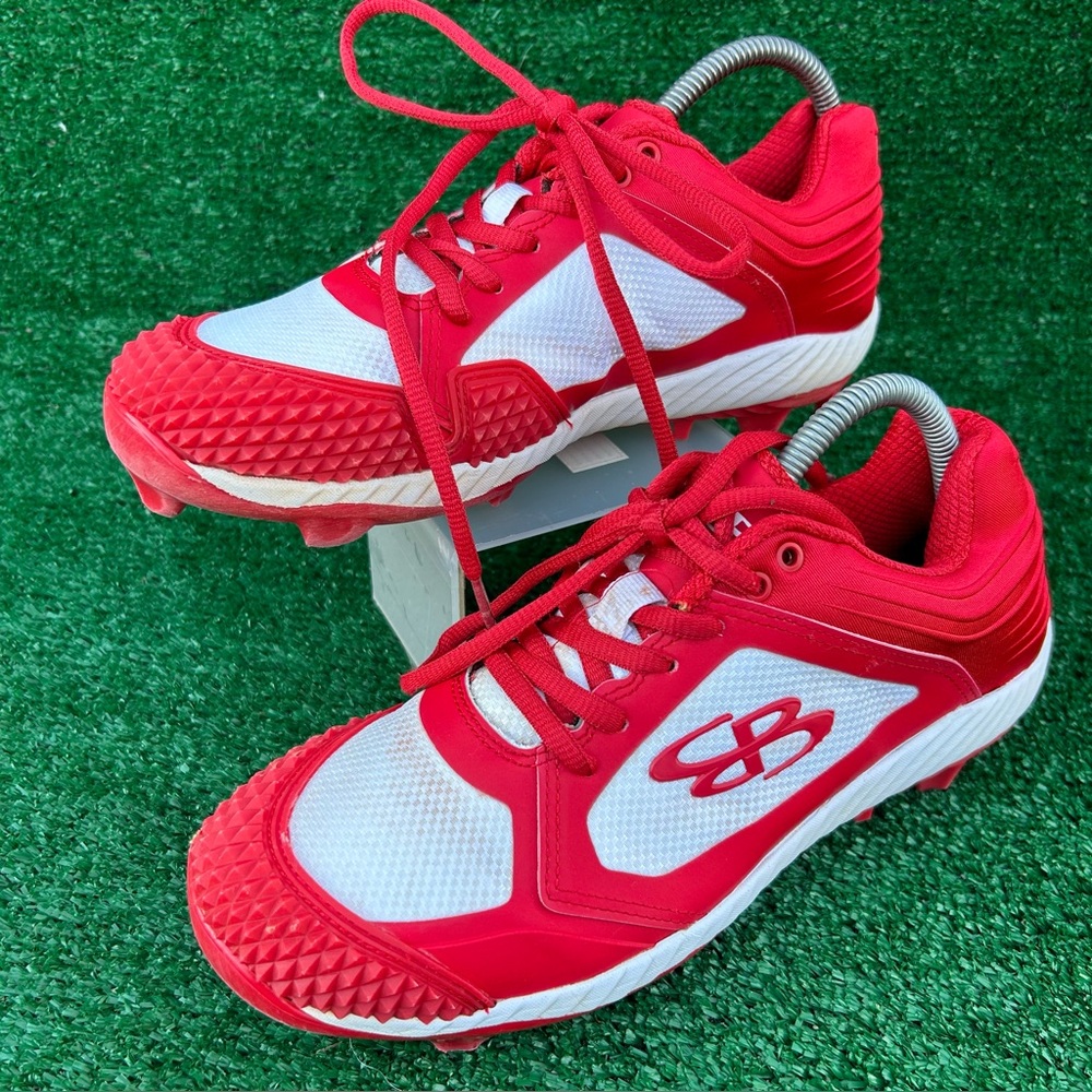 Boombah Raptor Choice Molded Baseball Softball Cleats Red White 237423